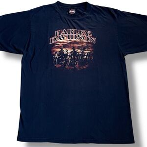 Vtg Harley Davidson T-Shirt Men’s 2XL Black 2009 Springfield MA Y2K Made in USA